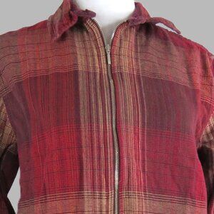 Cabin Creek Women's Maroon Plaid Long-Sleeve Full-Zip Jacket Size S (C2010)